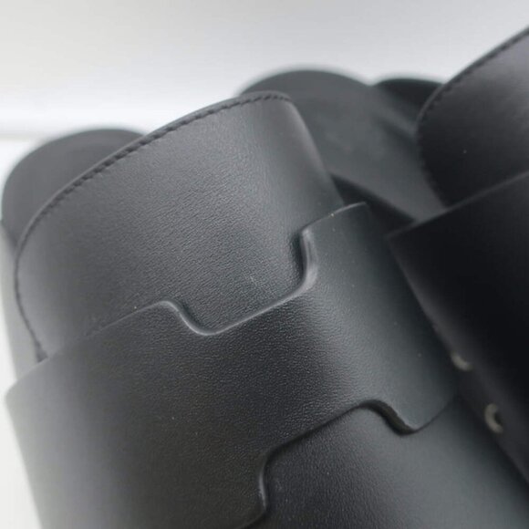 Hermes Calya Studded Clog Mules Black Leather Size 39 - Picture 2 of 13